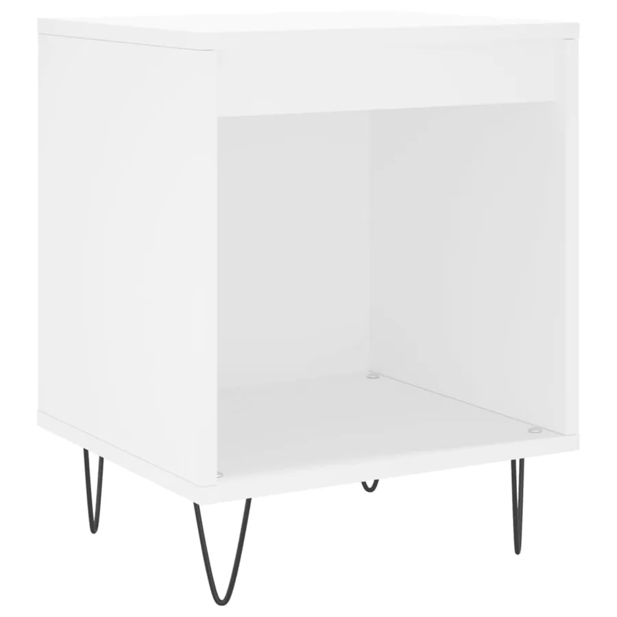Table de chevet Blanc 40x35x50 cm Bois d’ingénierie - 2