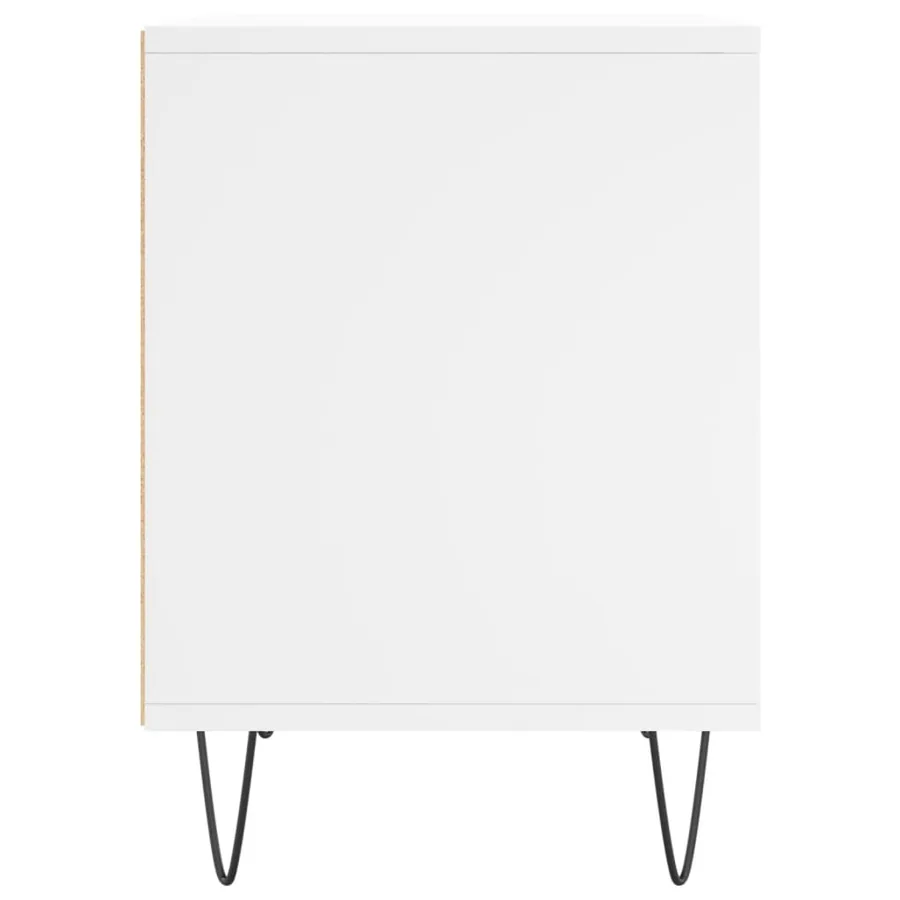 Table de chevet Blanc 40x35x50 cm Bois d’ingénierie - 5