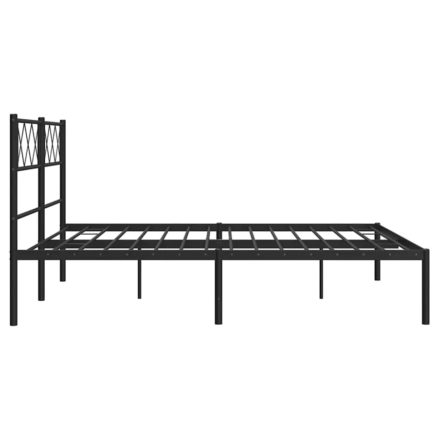 Cadre de lit métal sans matelas avec tête de lit noir 150x200cm - 7