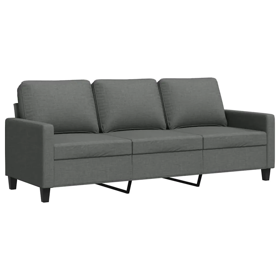 Canapé à 3 places Gris foncé 180 cm Tissu - 2