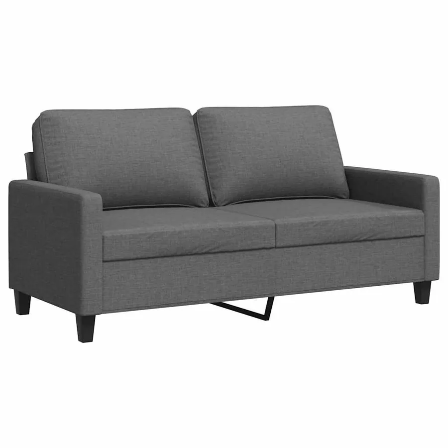 Canapé à 2 places Gris foncé 140 cm Tissu - 2