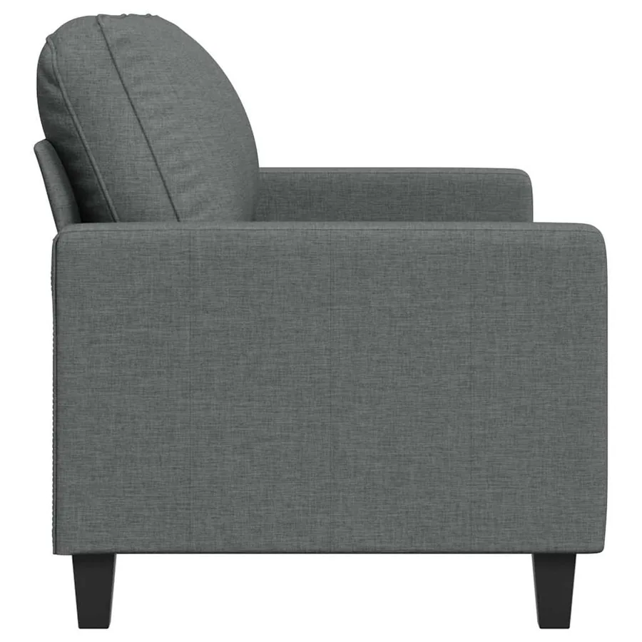 Canapé à 2 places Gris foncé 140 cm Tissu - 5