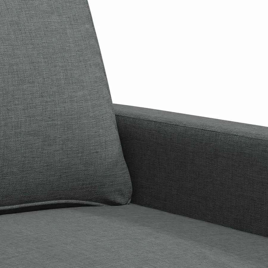 Canapé à 2 places Gris foncé 140 cm Tissu - 7