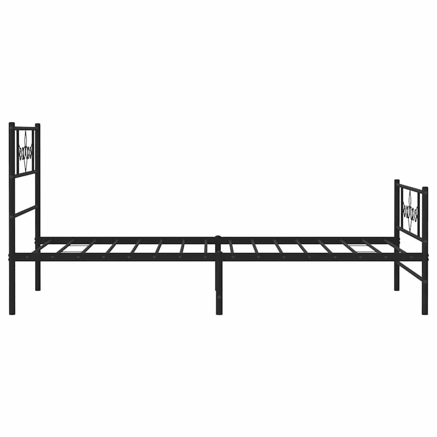 Cadre de lit métal sans matelas avec pied de lit noir 107x203cm - 6