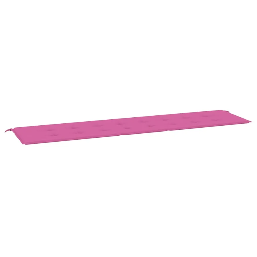 Coussin de banc de jardin rose 200x50x3 cm tissu - 2