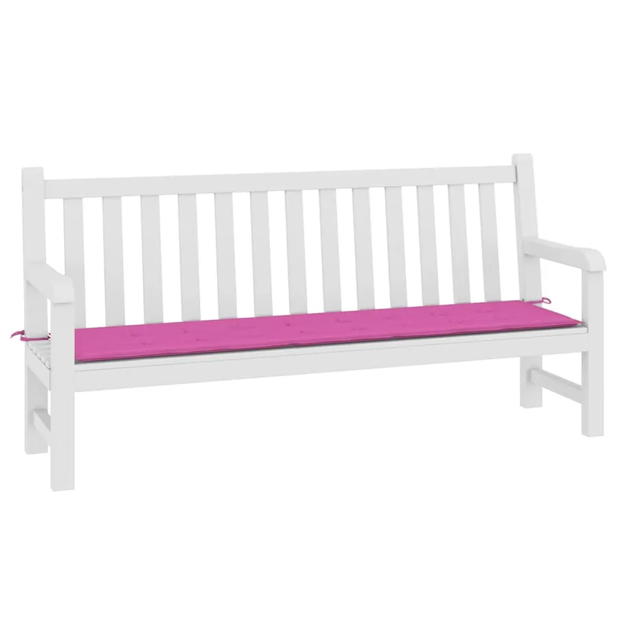 Coussin de banc de jardin rose 200x50x3 cm tissu - 3