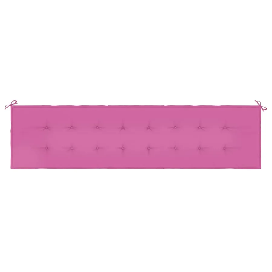 Coussin de banc de jardin rose 200x50x3 cm tissu - 4