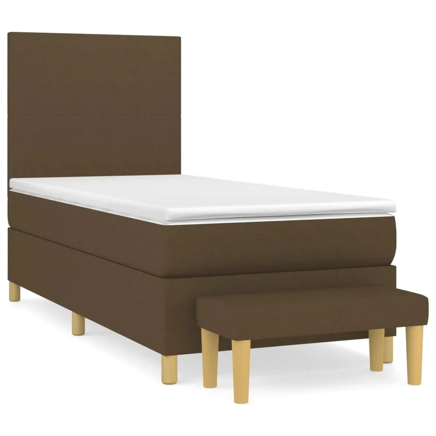 Sommier à lattes de lit avec matelas Marron foncé 90x200 cm - 2