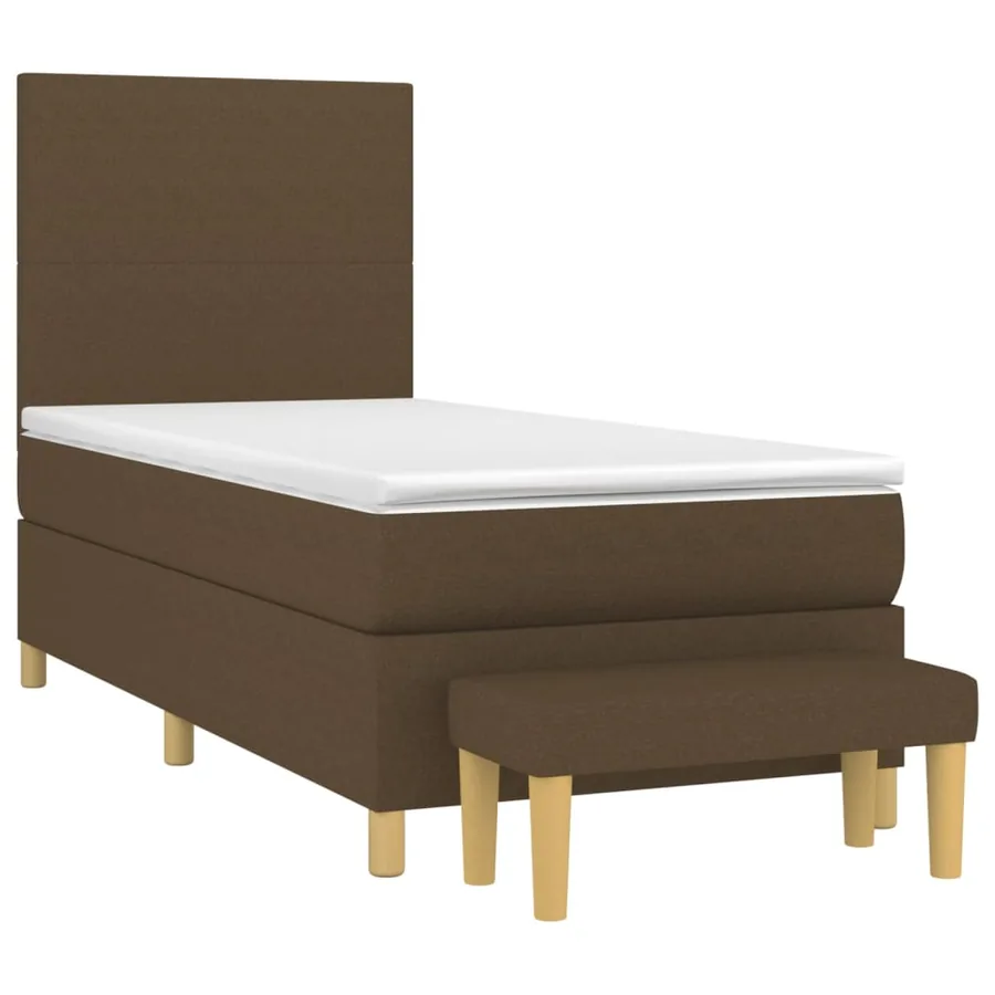 Sommier à lattes de lit avec matelas Marron foncé 90x200 cm - 3