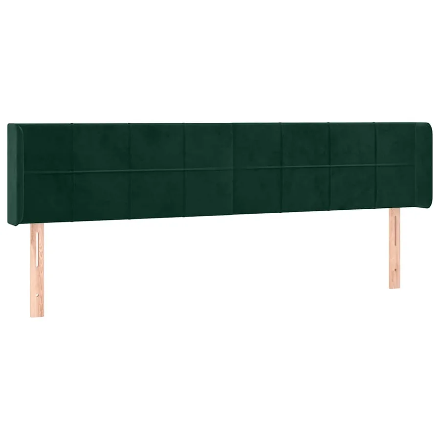 Tête de lit avec oreilles Vert foncé 203x16x78/88 cm Velours - 2