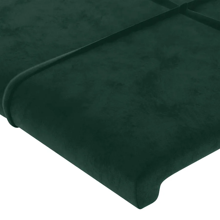 Tête de lit avec oreilles Vert foncé 203x16x78/88 cm Velours - 5