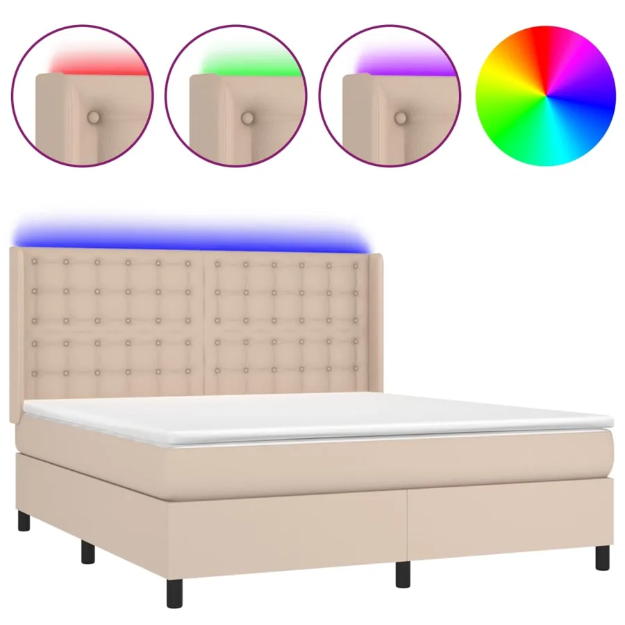 Sommier à lattes de lit matelas LED Cappuccino 160x200 cm - 2