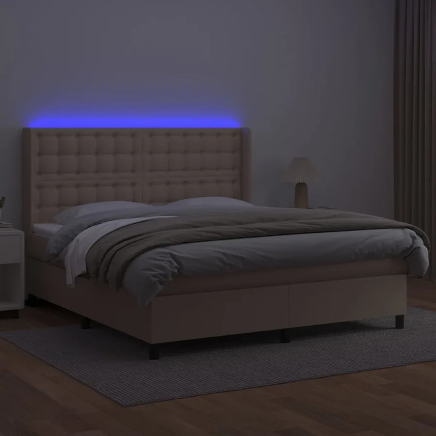 Sommier à lattes de lit matelas LED Cappuccino 160x200 cm - 3