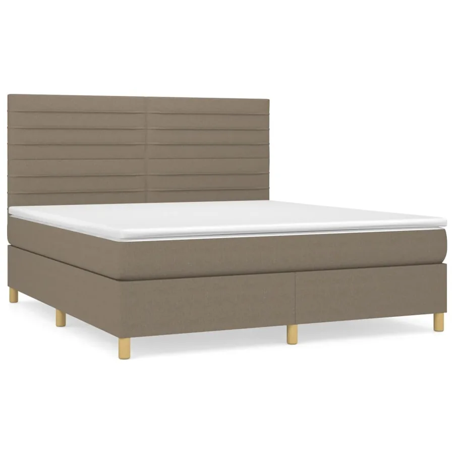 Sommier à lattes de lit avec matelas Taupe 180x200 cm Tissu - 2