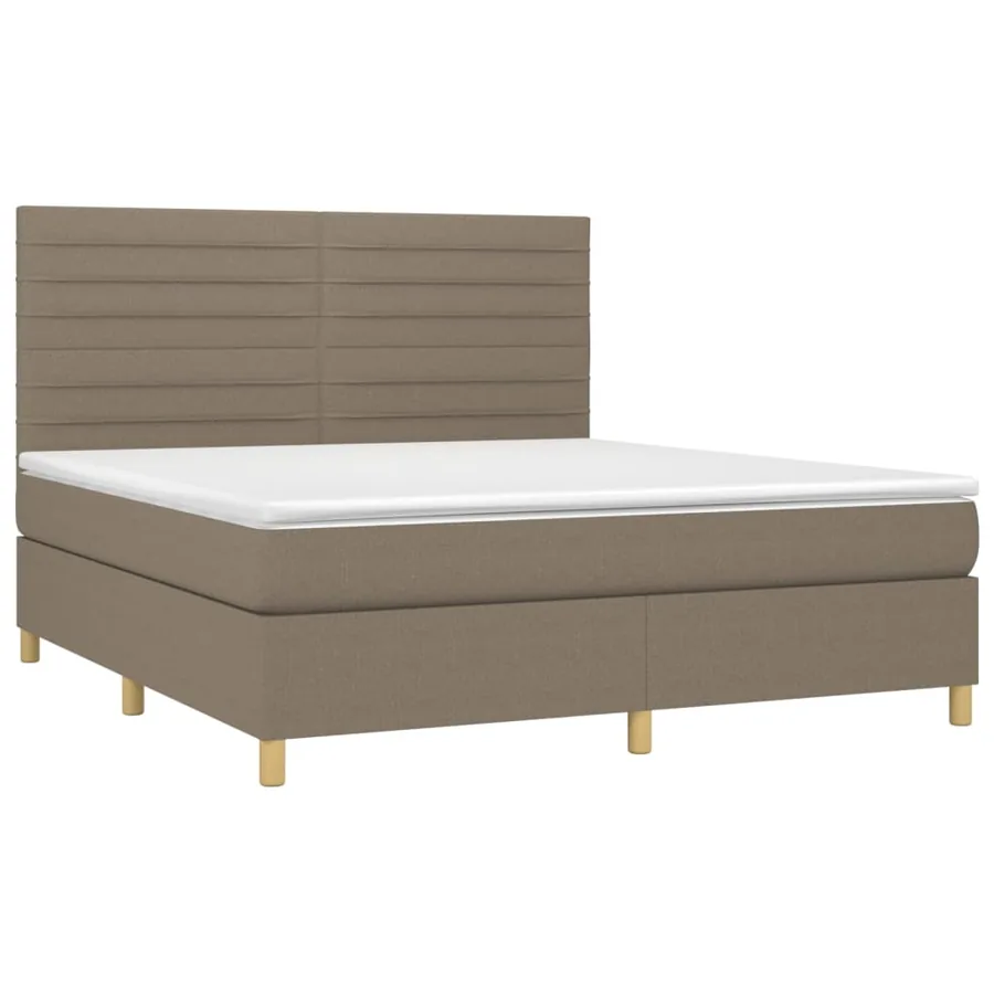 Sommier à lattes de lit avec matelas Taupe 180x200 cm Tissu - 3