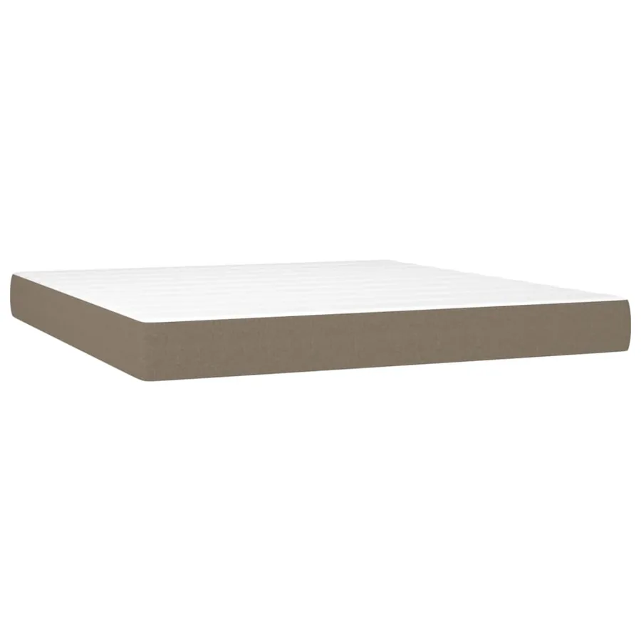Sommier à lattes de lit avec matelas Taupe 180x200 cm Tissu - 5