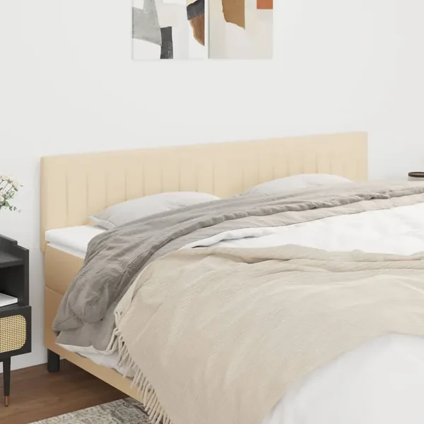 Têtes de lit Crème 200x5x78/88 cm Tissu