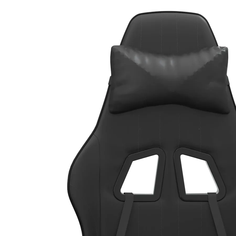 Chaise de jeu pivotante avec repose-pied Noir Similicuir - 10