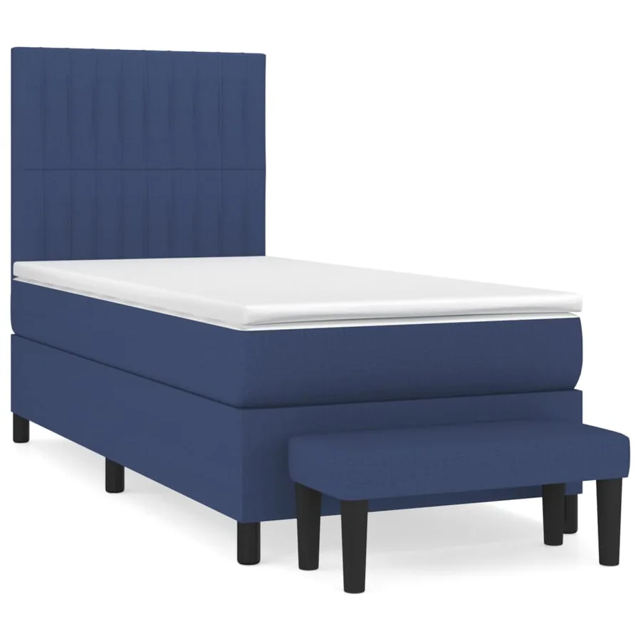 Sommier à lattes de lit avec matelas Bleu 80x200 cm Tissu - 2
