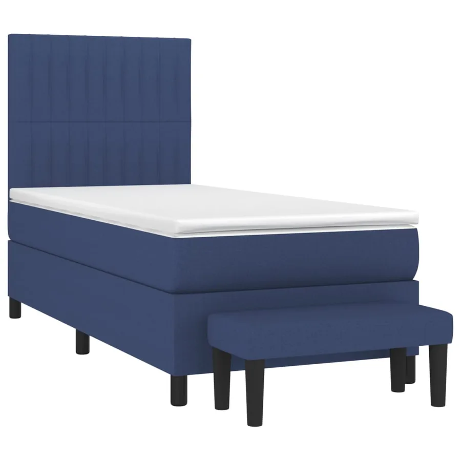 Sommier à lattes de lit avec matelas Bleu 80x200 cm Tissu - 3