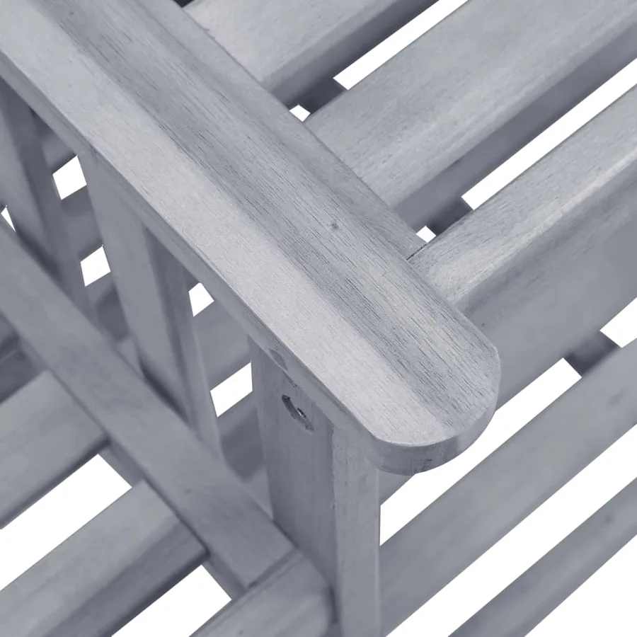 Chaises de jardin avec table à thé et coussins Acacia solide - 7