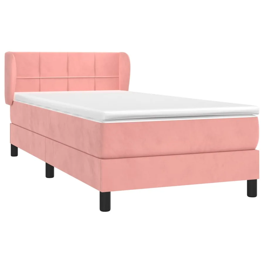 Sommier à lattes de lit avec matelas Rose 90x200 cm Velours - 3
