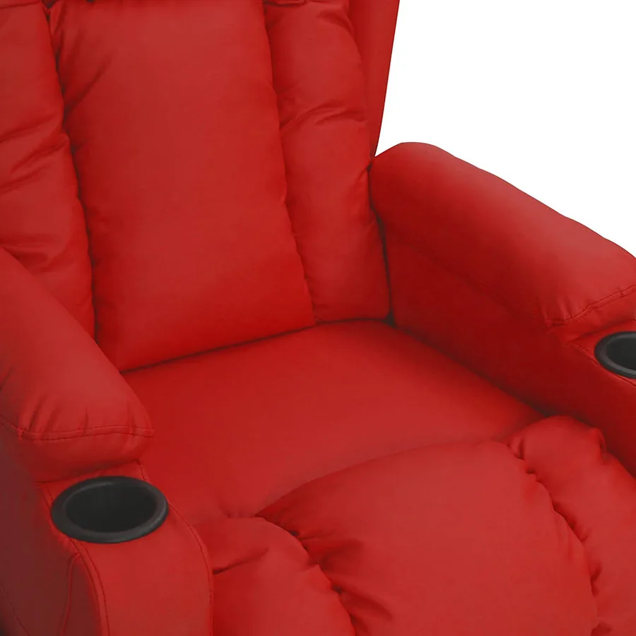 Fauteuil de massage électrique Rouge bordeaux Similicuir - 5