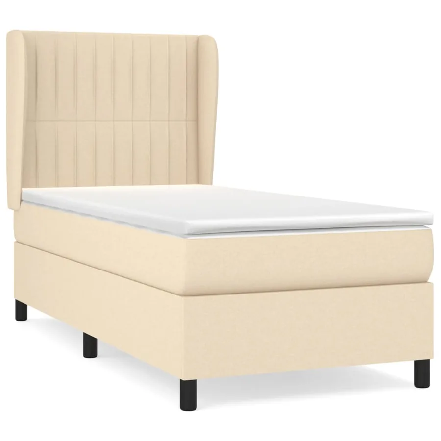 Sommier à lattes de lit avec matelas Crème 80x200 cm Tissu - 2