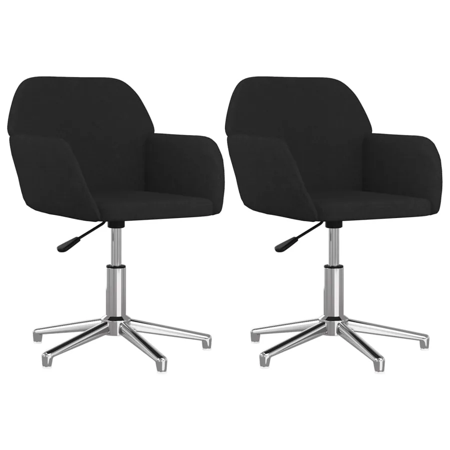 Chaises pivotantes à manger lot de 2 Noir Tissu - 2