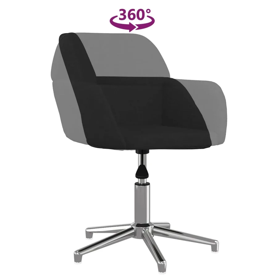 Chaises pivotantes à manger lot de 2 Noir Tissu - 7