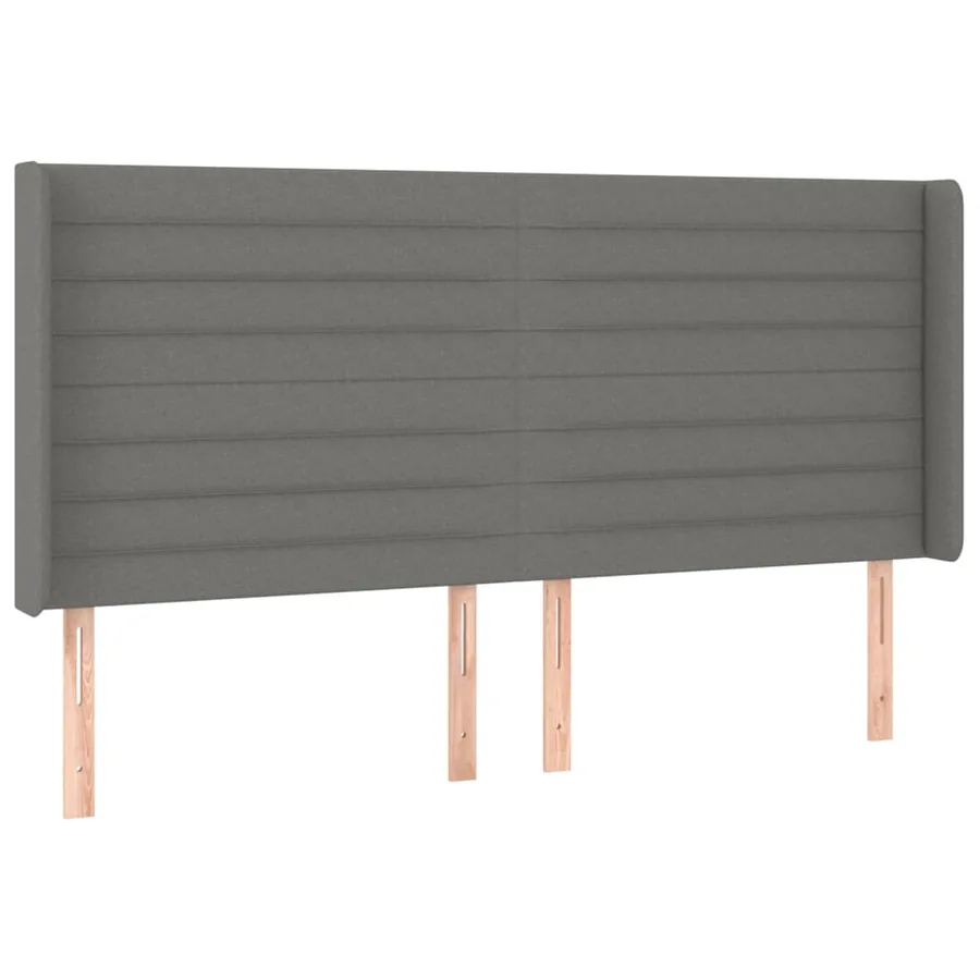 Sommier à lattes de lit matelas LED Gris foncé 160x200 cm Tissu - 7