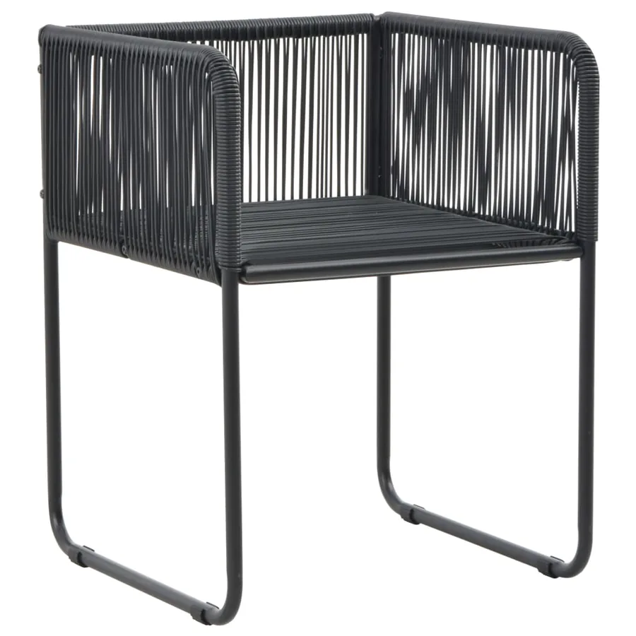 Ensemble à manger de jardin 7 pcs PVC résine tressée noir - 6