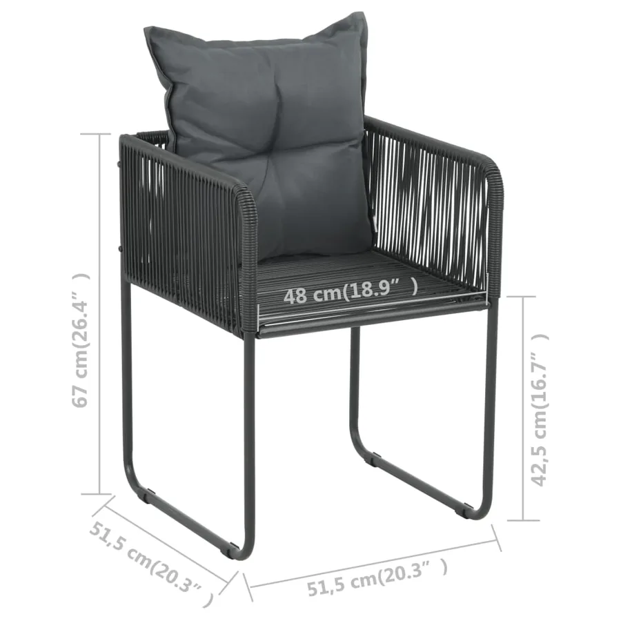 Ensemble à manger de jardin 7 pcs PVC résine tressée noir - 9