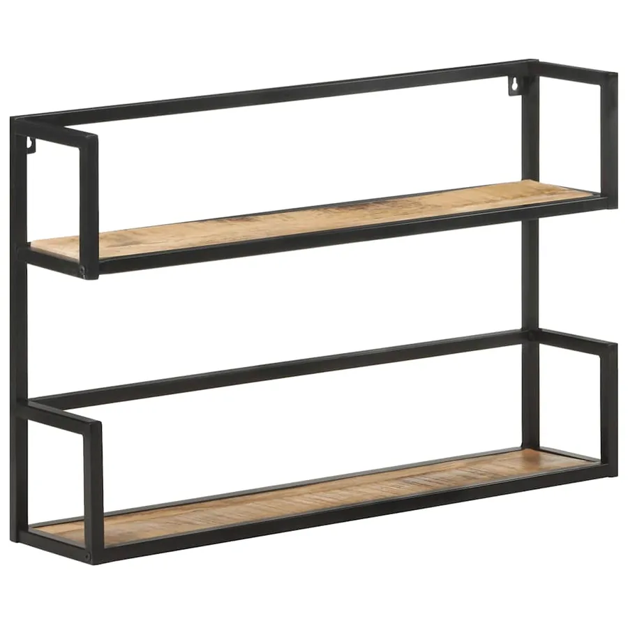 Étagère murale 80x20x60 cm Bois de manguier brut - 10