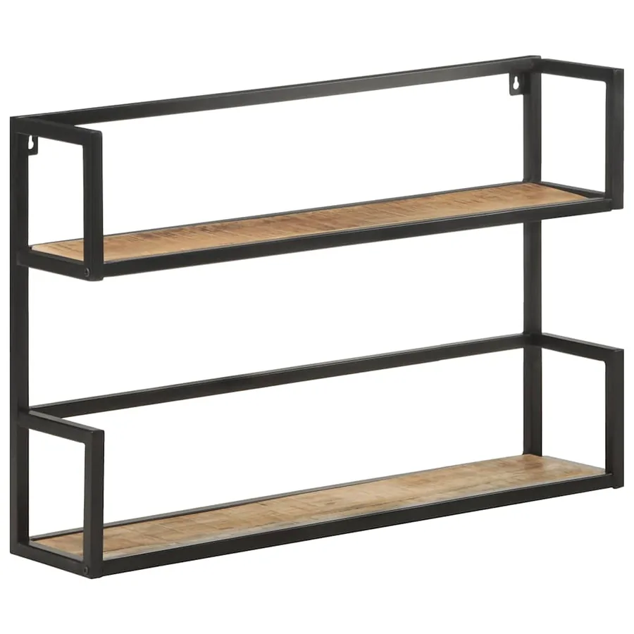Étagère murale 80x20x60 cm Bois de manguier brut - 11