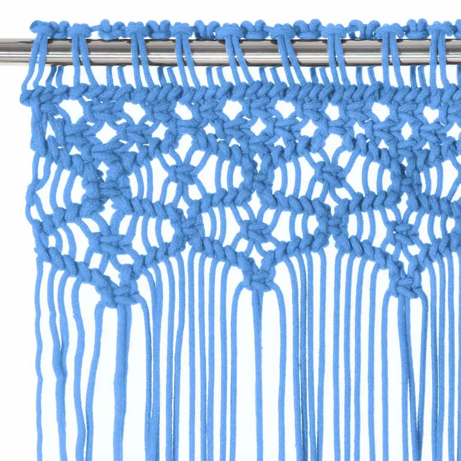 Rideau en macramé Bleu 140x240 cm Coton - 3