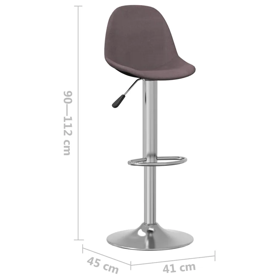 Tabourets de bar lot de 2 taupe tissu - 9