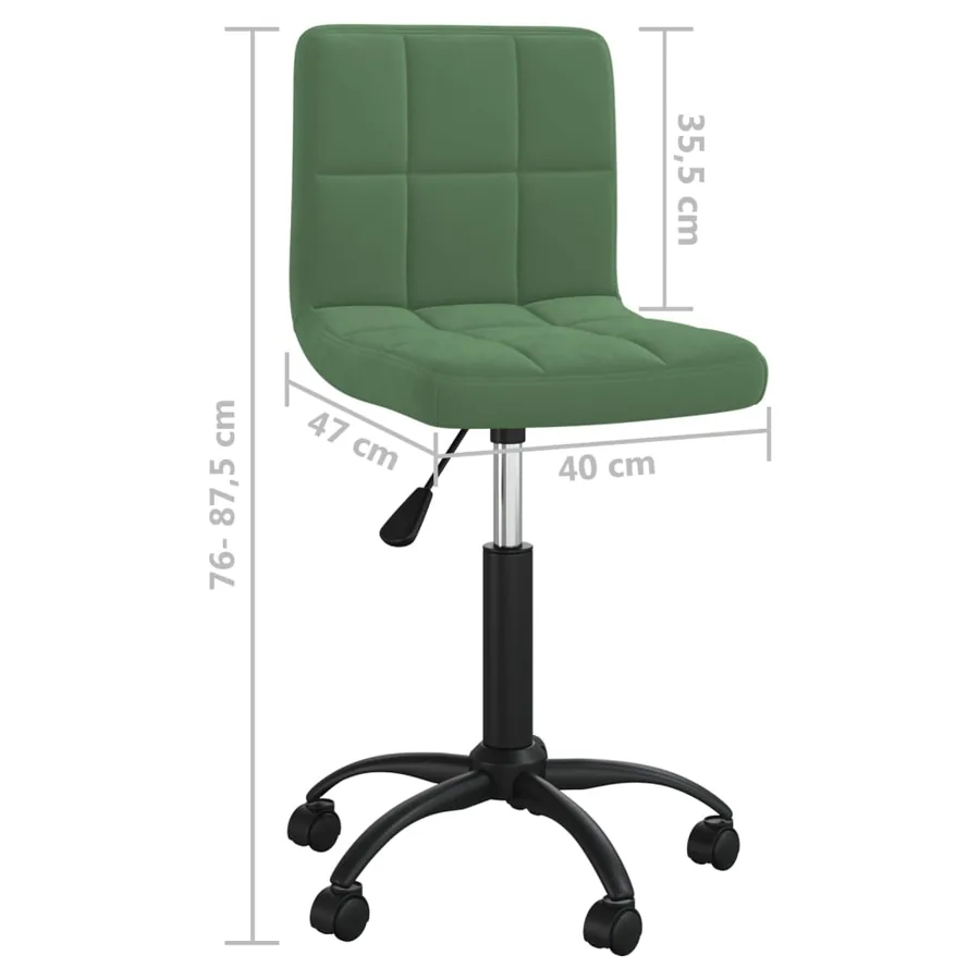 Chaise pivotante de salle à manger Vert foncé Velours - 7