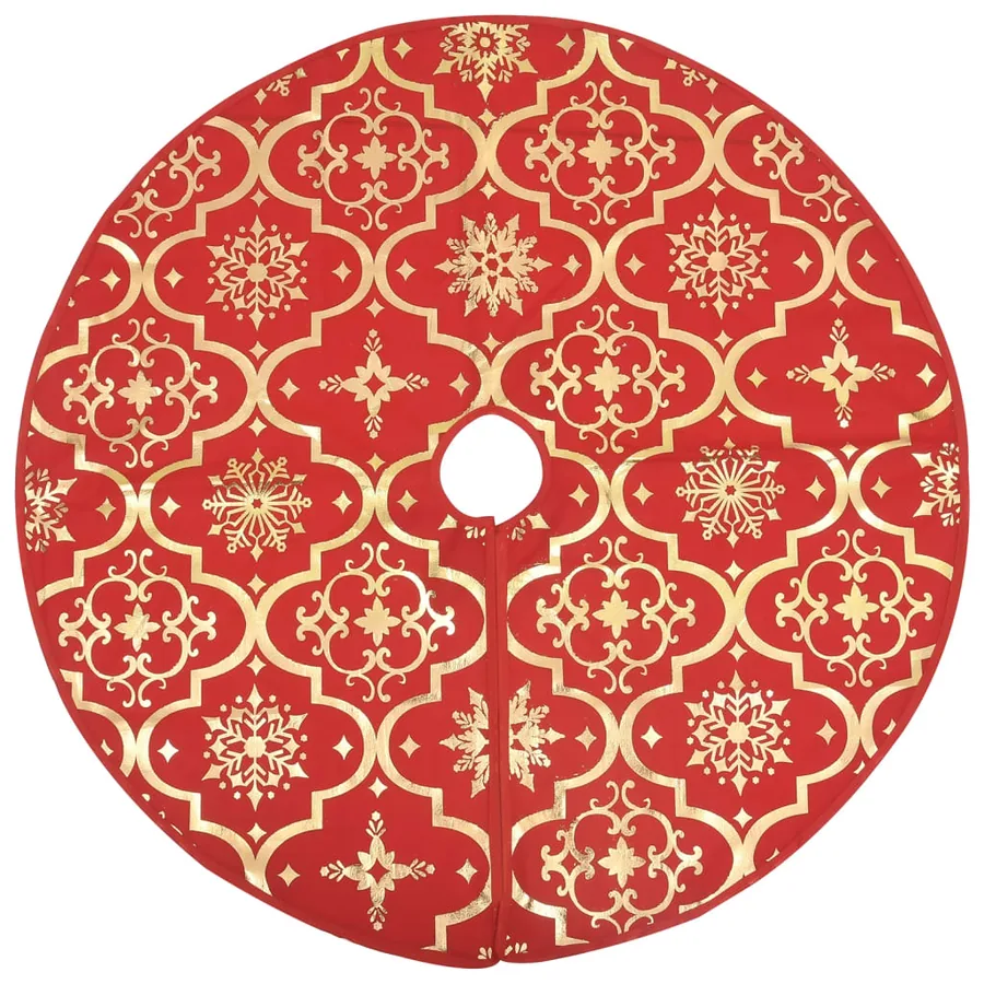 Jupe de sapin de Noël de luxe avec chaussette, tissu rouge, 150 cm - 3