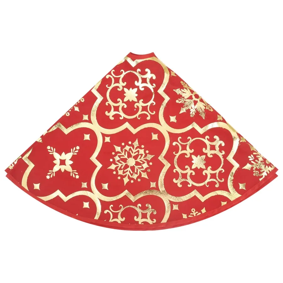 Jupe de sapin de Noël de luxe avec chaussette, tissu rouge, 150 cm - 5