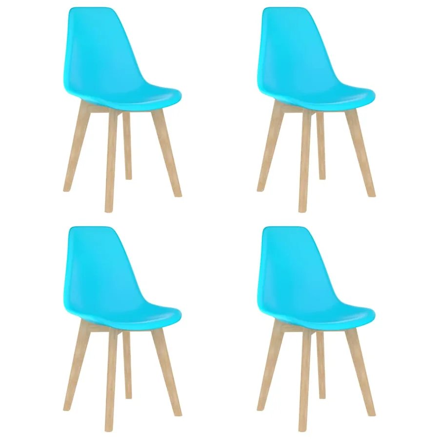 Chaises à manger lot de 4 bleu plastique