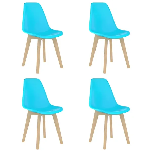 Chaises à manger lot de 4 bleu plastique