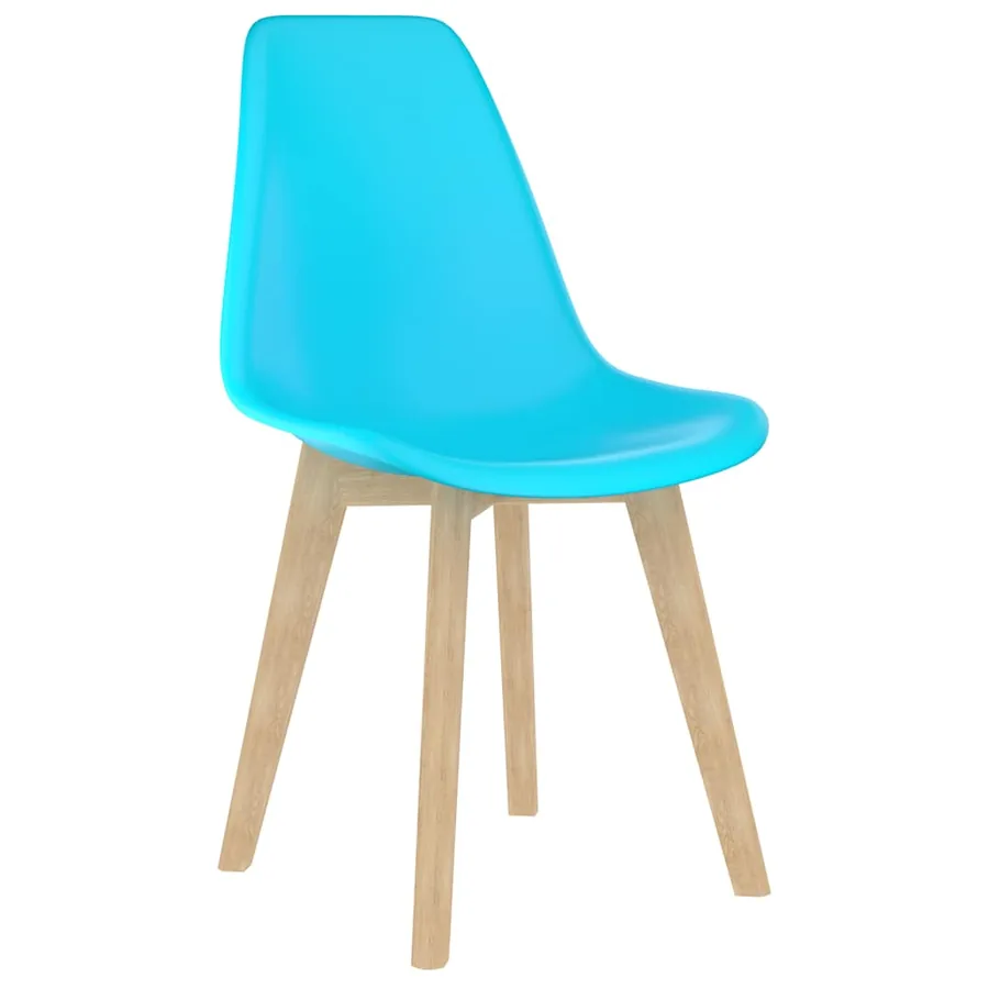 Chaises à manger lot de 4 bleu plastique - 2