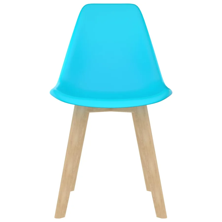 Chaises à manger lot de 4 bleu plastique - 3