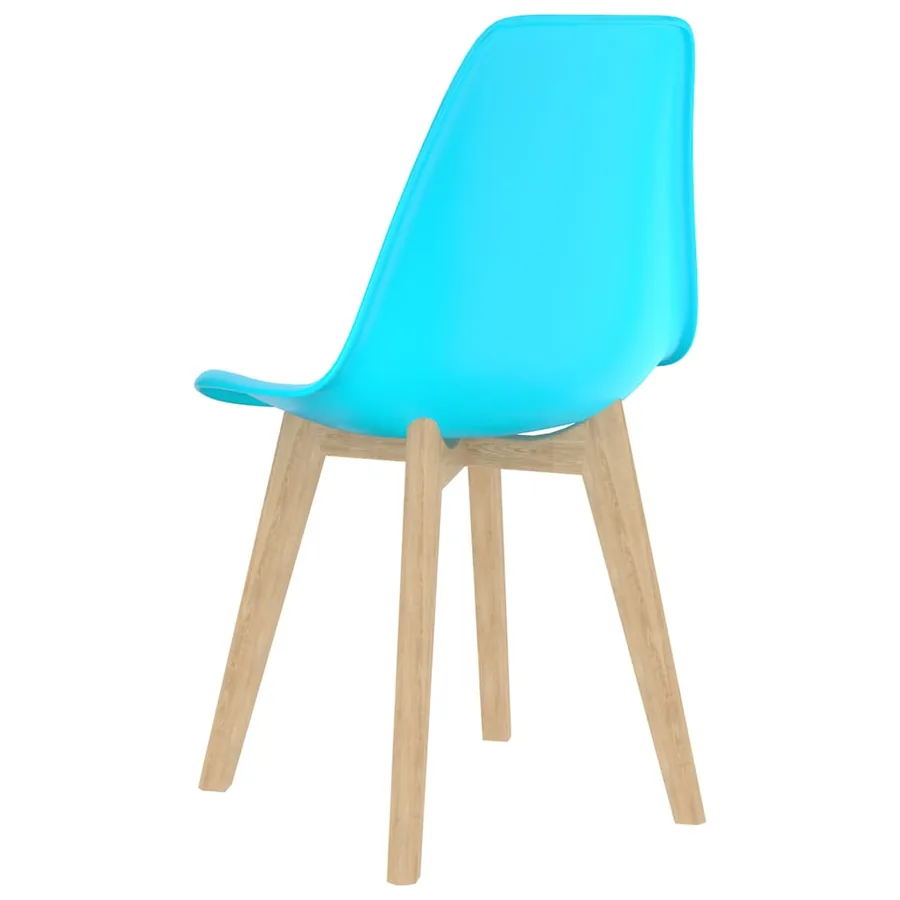 Chaises à manger lot de 4 bleu plastique - 5