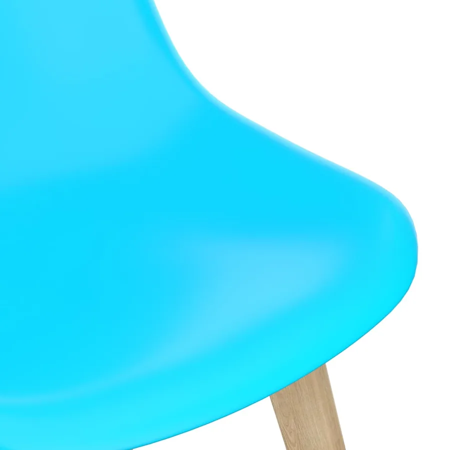 Chaises à manger lot de 4 bleu plastique - 6