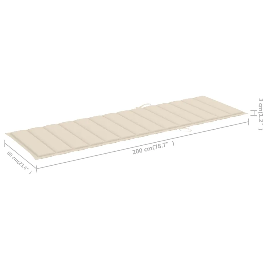 Chaise longue de jardin avec coussin Bois d'acacia solide - 11