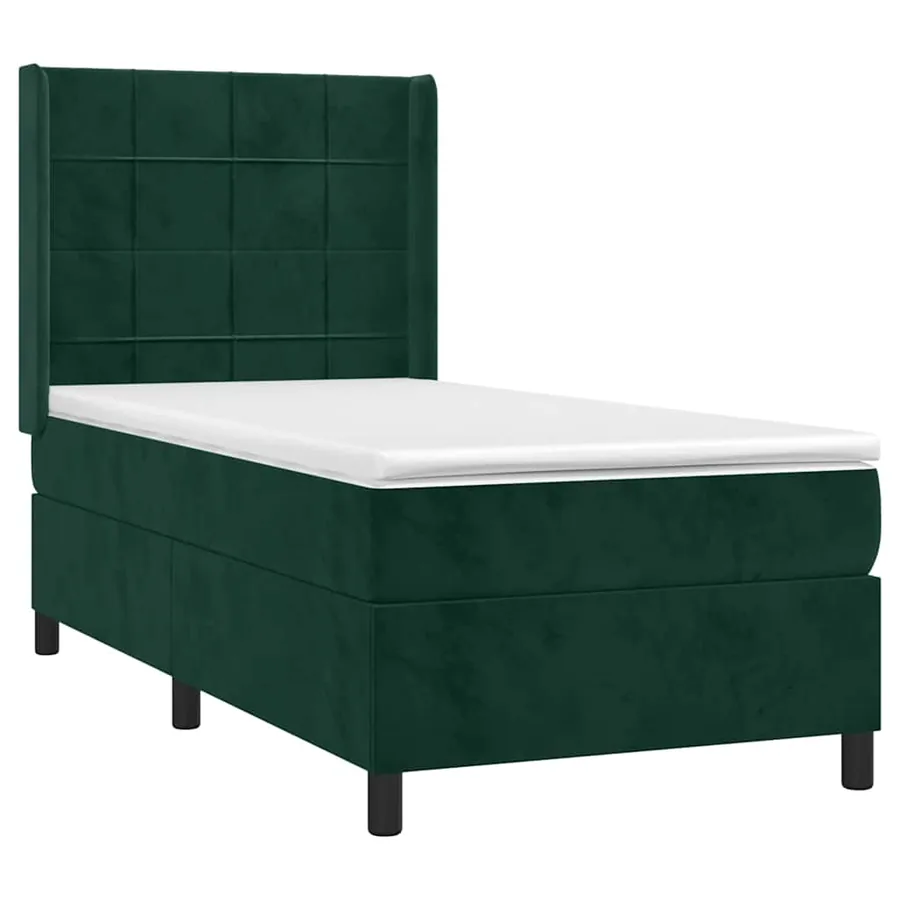 Sommier à lattes de lit avec matelas Vert foncé 90x200 cm - 3