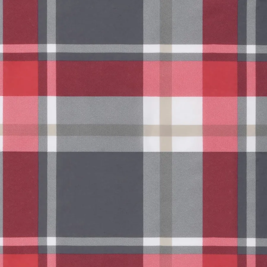 Coussin rond motif à carreaux rouge Ø 100 x11 cm tissu oxford - 6