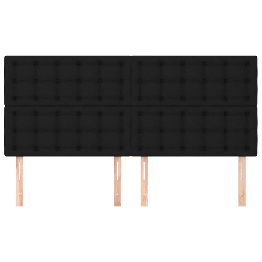 Tête de lit Noir 160x5x118/128 cm Tissu - 3